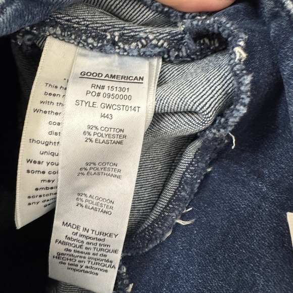 Good American Jeans Womens 0/25 Blue Good Legs High Rise Skinny Side Zip 29" - Picture 14 of 15